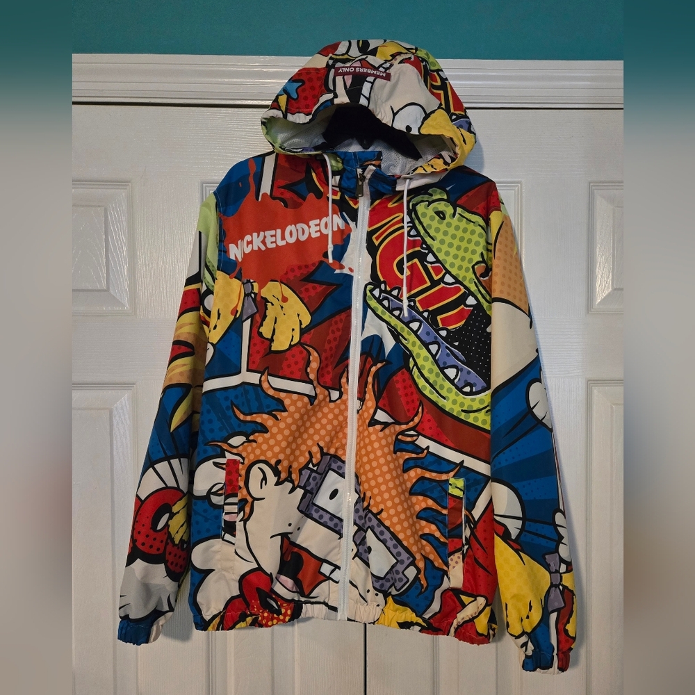 Members Only Nickelodeon Themed Windbreaker Jacket Men's Large